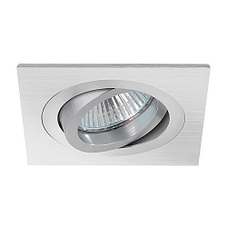 Downlight svingbar, firkantet GU10 IP20, aluminum mat d�mpbar