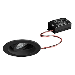Indbygningslampe TIRRELDEEP rund, svingbar, omskiftelig LED IP20, sort  6W 680lm 3000K 20-40� 20-40� CRI 80-89