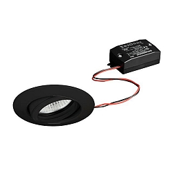 Indbygningslampe BREENA R rund, svingbar, omskiftelig LED IP20, sort  6W 680lm 3000K 20-40� 20-40� CRI 80-89