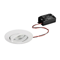 Indbygningslampe BREENA R rund, svingbar, omskiftelig LED IP20, hvid  6W 680lm 3000K 20-40� 20-40� CRI 80-89