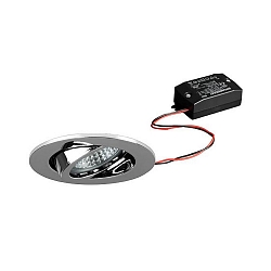 Indbygningslampe TIRREL-R rund, svingbar, omskiftelig IP20, chrom  6W 680lm 3000K 38� 38� CRI >80