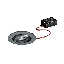 Indbygningslampe TIRREL-R rund, svingbar, omskiftelig IP20, titan  6W 680lm 3000K 38� 38� CRI >80