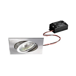 Downlight firkantet, svingbar IP20, rustfrit st�l 
