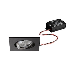 Downlight rund, svingbar IP20, aluminium, sort 