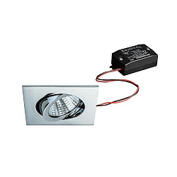 Downlight svingbar, firkantet IP20, chrom 
