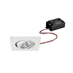 Downlight svingbar, firkantet IP20, hvid 