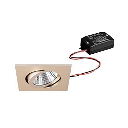 Downlight svingbar, firkantet IP20, champagne 