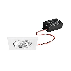 Indbygningslampe svingbar IP20, hvid  6W 640lm 3000K 20-40� 20-40� CRI 80-89