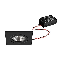 Indbygningslampe ITANSA S BB16 stiv, firkantet, omskiftelig LED IP54, sort  6W 680lm 3000K 20-40� 20-40� CRI 80-89