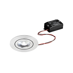 Indbygningslampe IP20, blank, gennemsigtig d�mpbar 6W 700lm 3000K 20-40� 20-40� CRI 80-89