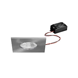Downlight BB21 firkantet, stiv, indbygget version, omskiftelig IP65, nikkel mat 