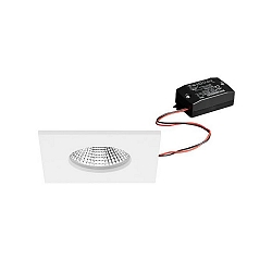 Downlight BB21 firkantet, stiv, indbygget version, omskiftelig IP65, pulverlakeret, hvid mat 