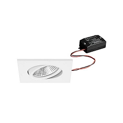Indbygningslampe BB25 firkantet, svingbar, omskiftelig IP65, pulverlakeret, hvid  7W 620lm 3000K 36� 36� CRI >80