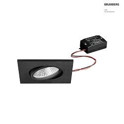 recessed luminaire BB25 square, swivelling, switchable IP65, powder coated, black  7W 620lm 3000K 36 36 CRI >80