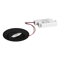 Indbygningslampe BREENA R rund, svingbar LED IP20, sort d�mpbar 6W 680lm 3000K 20-40� 20-40� CRI 80-89