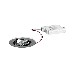 Indbygningslampe TIRREL-R rund, svingbar IP20, chrom d�mpbar 6W 680lm 3000K 38� 38� CRI >80