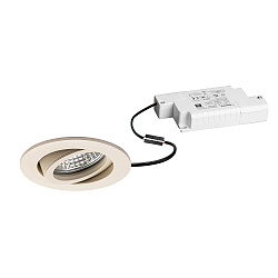 Indbygget spotlys TIRREL-R LED DIM rund, svingbar, struktureret sandbeige d�mpbar