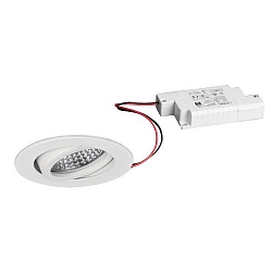Indbygningslampe TIRREL-R rund, svingbar IP20, pulverlakeret, hvid d�mpbar 6W 680lm 3000K 38� 38� CRI >80