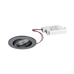 Indbygningslampe TIRREL-R rund, svingbar IP20, titan d�mpbar 6W 680lm 3000K 38� 38� CRI >80