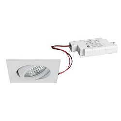 Indbygningslampe TIRREL-S firkantet, svingbar IP20, pulverlakeret, hvid d�mpbar 6W 680lm 3000K 38� 38� CRI >80
