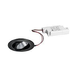 Indbygningslampe IP65, blank, sort, gennemsigtig  6W 650lm 3000K 20-40� 20-40� CRI 80-89