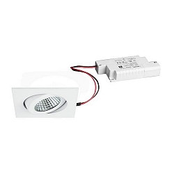 Downlight firkantet, d�mpbar IP65, hvid d�mpbar