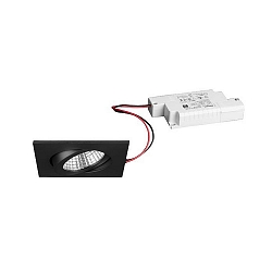 Indbygningslampe IP65, blank, sort, gennemsigtig  6W 650lm 3000K 20-40� 20-40� CRI 80-89
