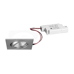 Downlight firkantet, d�mpbar IP65, aluminum mat d�mpbar