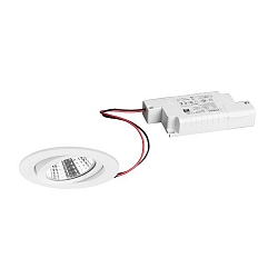 Indbygningslampe rund, svingbar IP20, hvid d�mpbar 6W 640lm 3000K 20-40� 20-40� CRI 80-89