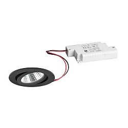Indbygningslampe rund, svingbar IP20, sort d�mpbar 6W 640lm 3000K 20-40� 20-40� CRI 80-89