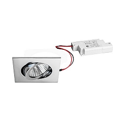 Downlight firkantet, d�mpbar IP20, chrom d�mpbar