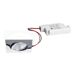Downlight BB05 firkantet, d�mpbar IP20, chrom d�mpbar