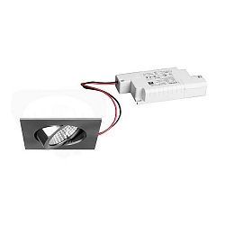 Downlight BB05 firkantet, d�mpbar IP20, nikkel mat d�mpbar
