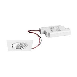 Indbygningslampe svingbar, firkantet IP20, hvid d�mpbar 6W 640lm 3000K 20-40� 20-40� CRI 80-89