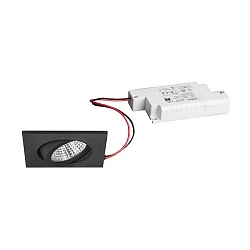 Indbygningslampe svingbar, firkantet IP20, sort d�mpbar 6W 640lm 3000K 20-40� 20-40� CRI 80-89