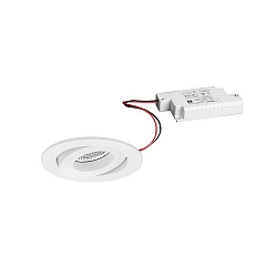 Indbygningslampe IP20, blank, hvid  7W 680lm 3000K 20-40� 20-40� CRI 80-89