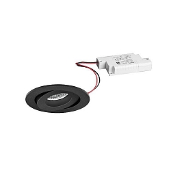 Indbygningslampe IP20, blank, sort d�mpbar 7W 680lm 3000K 20-40� 20-40� CRI 80-89