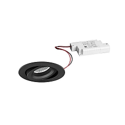 Indbygningslampe IP20, blank, sort d�mpbar 7W 680lm 3000K 20-40� 20-40� CRI 80-89