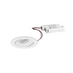 Indbygningslampe IP20, blank, hvid d�mpbar 7W 680lm 3000K 20-40� 20-40� CRI 80-89