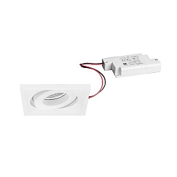 Indbygningslampe svingbar, firkantet IP20, hvid d�mpbar 7W 680lm 3000K 20-40� 20-40� CRI 80-89