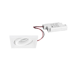 Indbygningslampe svingbar, firkantet IP20, hvid d�mpbar 7W 680lm 3000K 20-40� 20-40� CRI 80-89