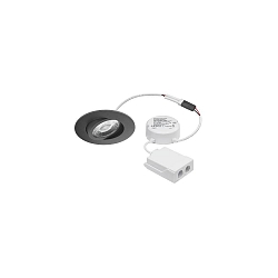 recessed luminaire ABACO ROUND PHASE swivelling, Dim-To-Warm IP44, black matt dimmable 8W 530lm 1800-3000K 36� 36� CRI > 90
