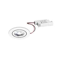 Indbygningslampe IP20, blank, gennemsigtig, hvid d�mpbar 6W 700lm 4000K 20-40� 20-40� CRI 80-89