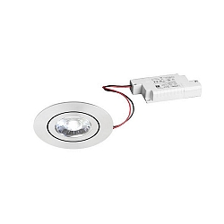 Indbygningslampe IP20, blank, gennemsigtig d�mpbar 6W 660lm 3000K 20-40� 20-40� CRI 80-89