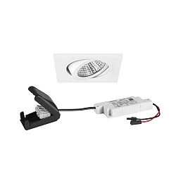 Indbygningslampe svingbar, firkantet IP20, hvid d�mpbar 6W 640lm 3000K 20-40� 20-40� CRI 80-89