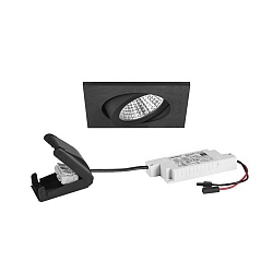 Indbygningslampe svingbar, firkantet IP20, sort d�mpbar 6W 640lm 3000K 20-40� 20-40� CRI 80-89
