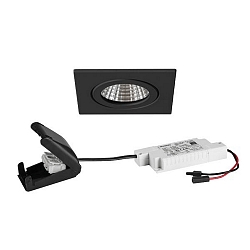 Indbygningslampe ITANSA S BB16 firkantet LED IP54, sort mat d�mpbar 6W 680lm 3000K 20-40� 20-40� CRI 80-89