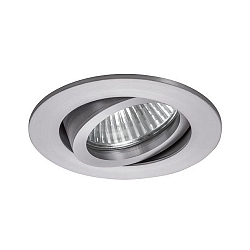 Recessed LED spot set BB18 dim2warm incl. converter, IP20, round, 230V, 6W 1800-3000K 460lm 38�, swivelling 30�, matt alu