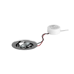 Indbygningslampe TIRREL-R rund, svingbar IP20, chrom d�mpbar 6W 680lm 3000K 38� 38� CRI >80