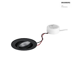 recessed luminaire TIRREL-R round, swivelling IP20, black dimmable 6W 680lm 3000K 38 38 CRI >80